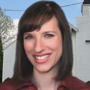 Smiling woman with dark hair